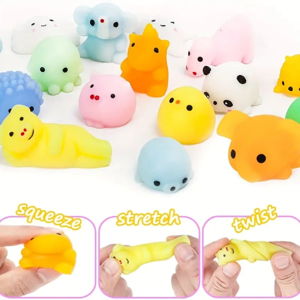 20 kpl Mini Squishy -leluja lapsille - Satunnaisia eläimiä Mini Squishes - Syntymäpäivälahja