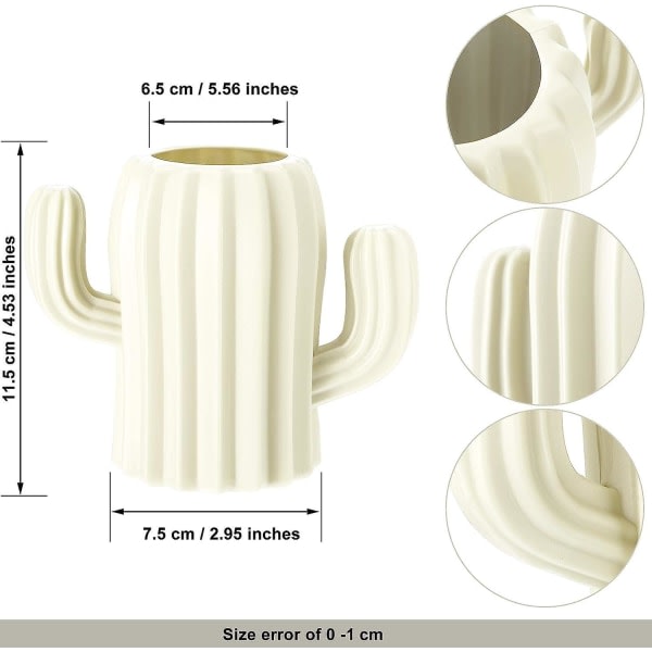 2 kaktuspennan pidikettä Työpöydän tarvikkeet Eri kokoinen arvo Vihreä Valkoinen White