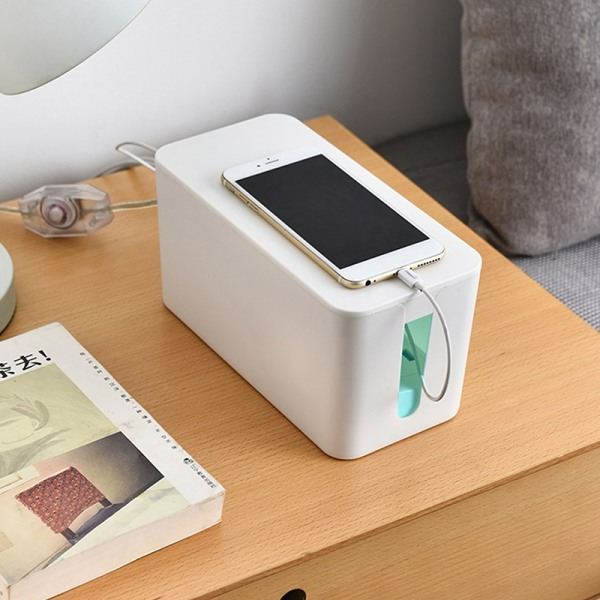 Kabeloppbevaringsboks Power Board Ledningshåndtering Stikkontaktlist Ledning Hvit S White S