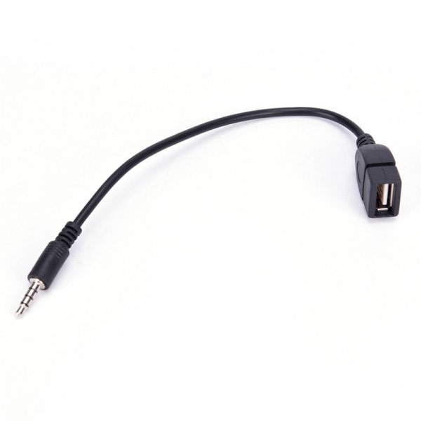 3,5 mm hane AUX eller pluggjack till USB 2.0 hona omvandlarkabel Co