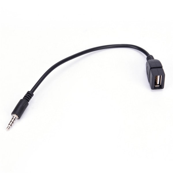 3,5 mm:n AUX tai pluggjack USB 2.0 -liitäntään Hona omvandlarkabel Co