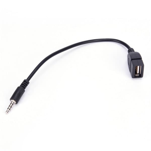 3,5 mm uros AUX-liitin USB 2.0 naaras -muunninsovitinkaapeli