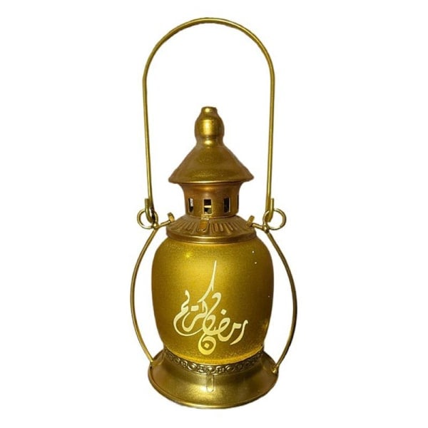 Eid LED-lykta Ramadan Smidesjärn Nattljus Ornament Vindlampa null - FD28B