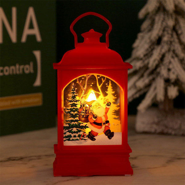 Jultomte lykta nattljus dekorationer telefonkiosk röd 1 Red 1