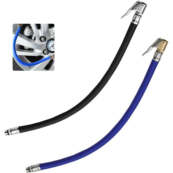 Förlängningsslang för däckpump, 2-pack luftslang, 37 cm, Blå