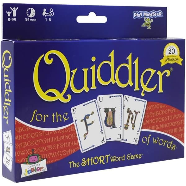 Quiddler — Kortspel — Gör korta ord med kort att vinna — För familjespelkvällar — Ålder 8+
