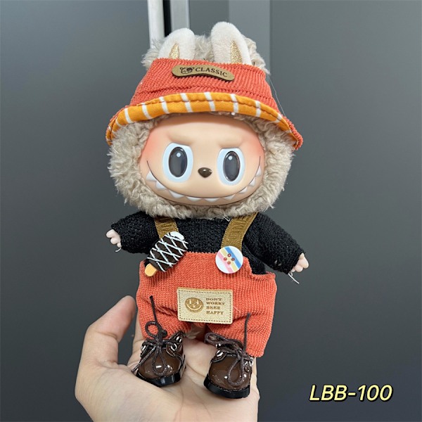 labubu bärbara babykläder vinyl dragduk 17cm docka söt utklädnad vardaglig LBB-100