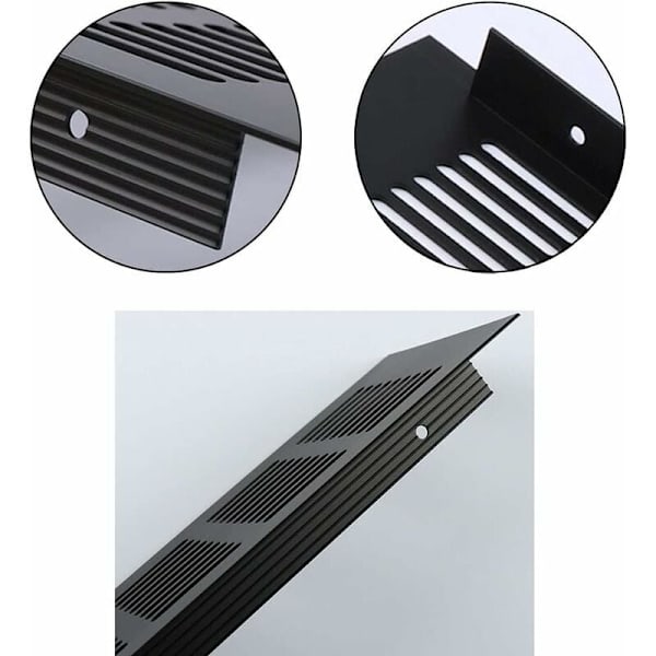 Stykker Aluminium Luftventil Gitter Rektangulær Luftventil Gitter Legering Luftventil Gitter Udvendig Luftventil Gitter til Ventilation Sort 25080mm