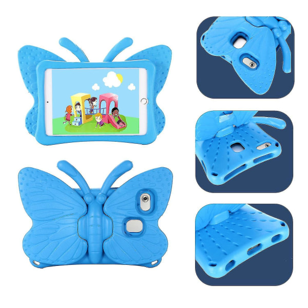 Butterfly Samsung Galaxy Tab A7 Lite 8.7 T220/t225 2021 -kotelo, Lapsiystävällinen, Eva Soft Foam -materiaali, Paksut neljä kulmaa, Kamerasuoja, Iskunkestävä Sininen Blue