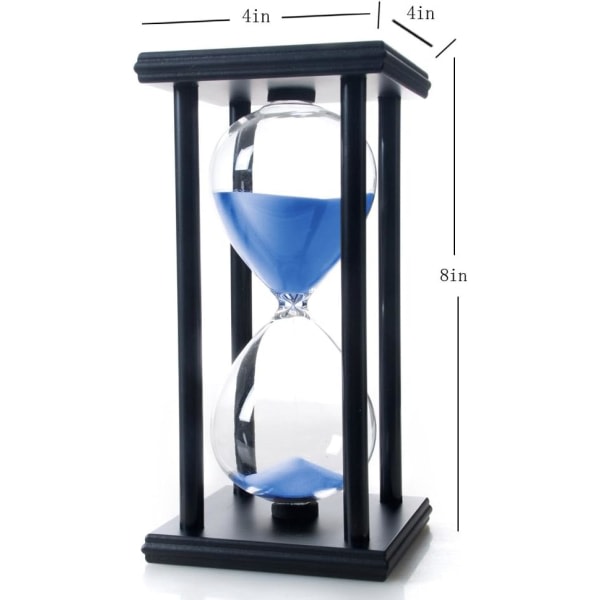 60 minutters timeglas, træsandtimer, blå