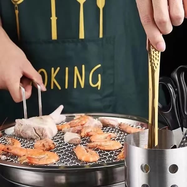 Tang Langt håndtag Skridsikkert brødklemme til desserter Salater Grill Sølv