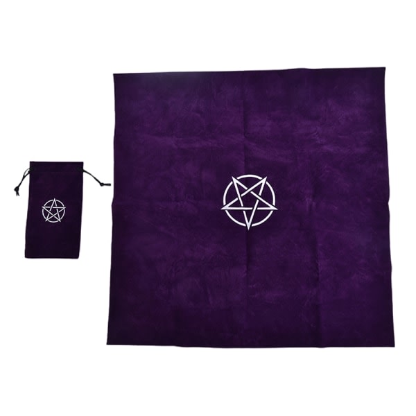 Pentagram Tarot Duk med Väska Sammet Altar Tarot Duk Pe Lila en one size Purple one size