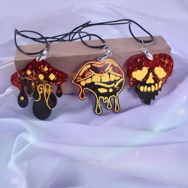 Halloween DIY Kristall Epoxy Resin Form Blodig Måne Demon Skalle