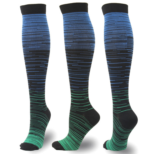 Strumpa Gradient Kompresjon Blandad Färg Tryck Mid-tubeSpor A5 ONESIZE A5 ONESIZE