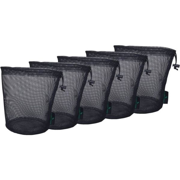 Svart mesh nylon Slitstark mesh med dragsko Liten T
