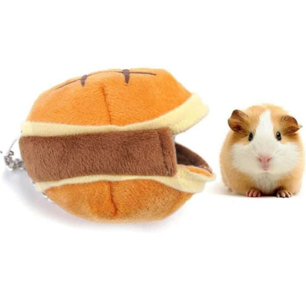 Hamster seng Burger-formet hus Varmt gemmested til små dyr, der leger og sover