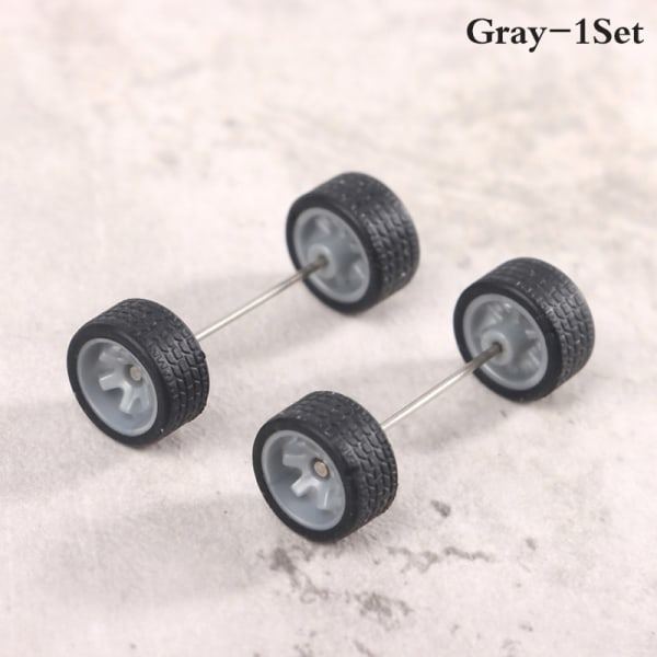 1Set 1:64 Bilhjul för Hotwheel gummidäck med hjulaxel Mo Gray onesize Gray onesize