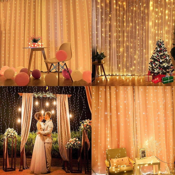 String Lightsbright Led Fairy Lights300 Leds Gardinljus USB String Light 8 lägen med timer Fjärrkontroll Ip44 för dekoration inomhusbelysning (wa