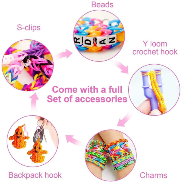 Loom Bands, färgglada loom bands, vävstolar för armband Gör-det-själv-gummiband vävstolar set