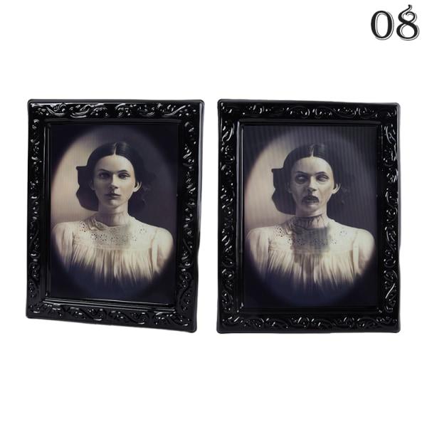 3D Spøkelsesansikt Fotoramme Utbyttbar Skrekkportrettbilde Ha 08 onesize 8 onesize