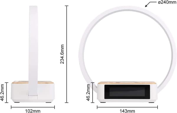 LED Sengelampe - Touch Kontrol Dæmpbar Lampe med Trådløs Oplader
