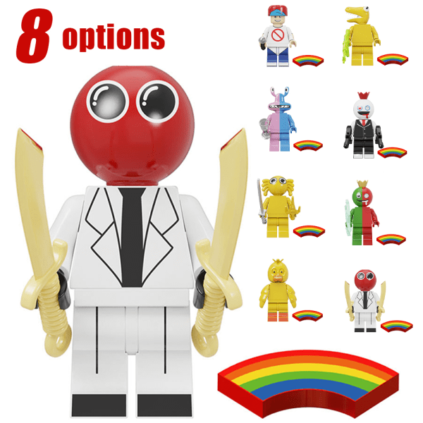 8 stk Rainbow Friends Lekefigurer for barn Halloween 8PCS