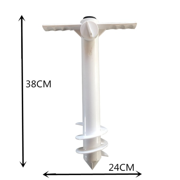 1. hvid ABS-plast Jordplugg paraplyindsats strand