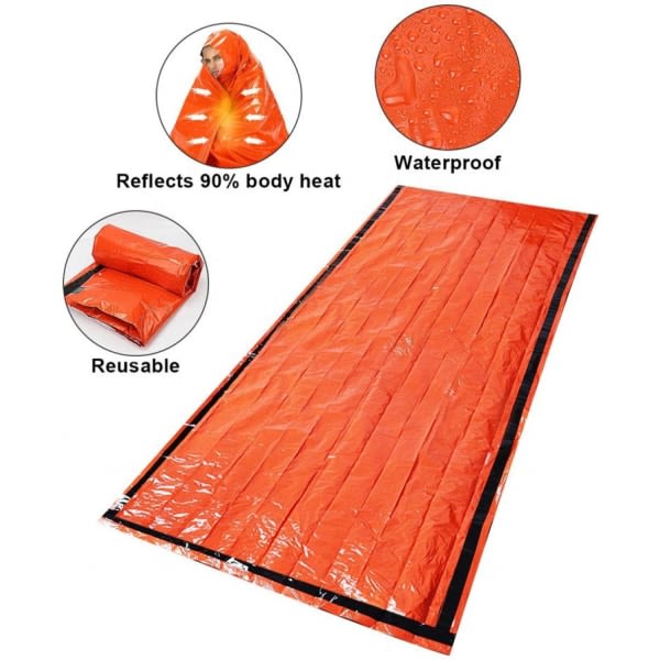 2-pack nödsovsäck, bärbar nödsovsäck Emerg Orange 2-pack