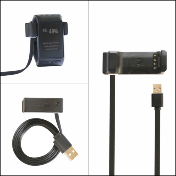 Strømkabel Bærbar Stativ Base USB Opladningskabel Holder Passer til Vivoactive for HR Smartwatch Dockningsstation