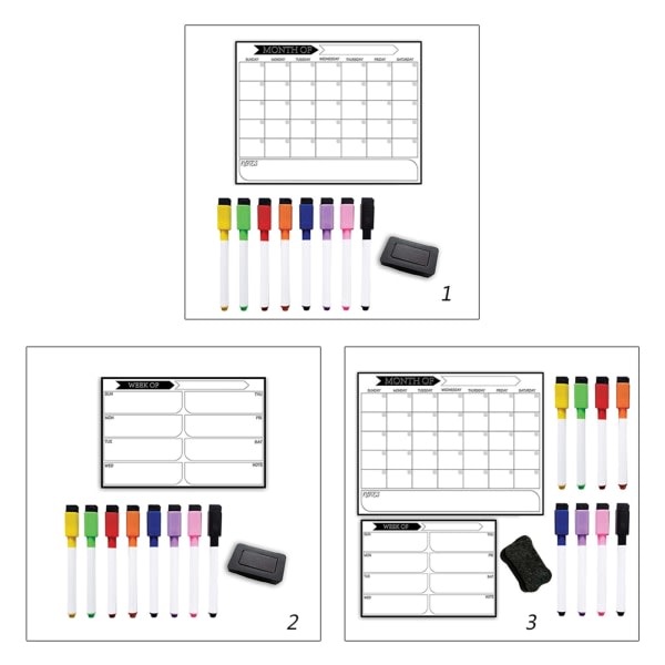 Magnetisk Kalendertavle Skole Uke Måned Planlegging Arrangement Utstyr Varsel Whiteboard Skolemateriell null - 3