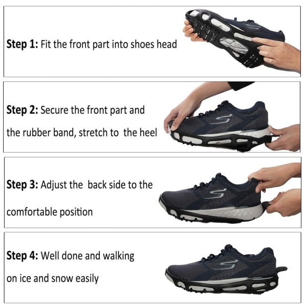 1 pari 24-piikkisiä lumikengän suojia Snow Skid Shoe Cover Lumikiipeily L