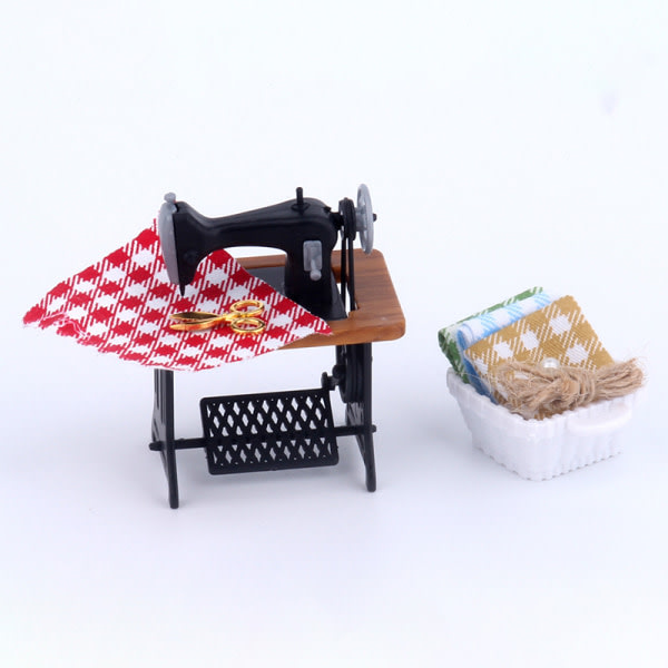 Dockhusdekor Miniatyrmøbler Vintage sömnad leksak Enl