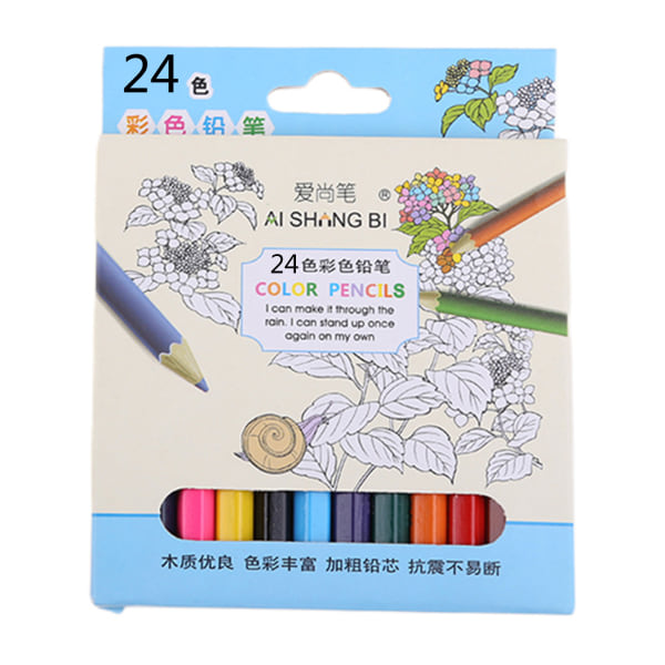 12 färger/24 färger ritpennor Vattenbaserade färgpennor för studenter barn null - 3