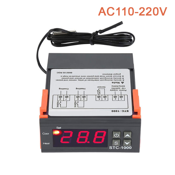 1. LED Digital STC-1000 Temperaturreguleringstermostat Microcom AC110-220V