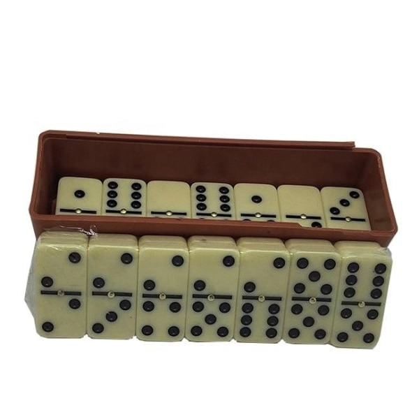 1 ST Premium set dominobrickor med case, brun, vit, speldominobrickor