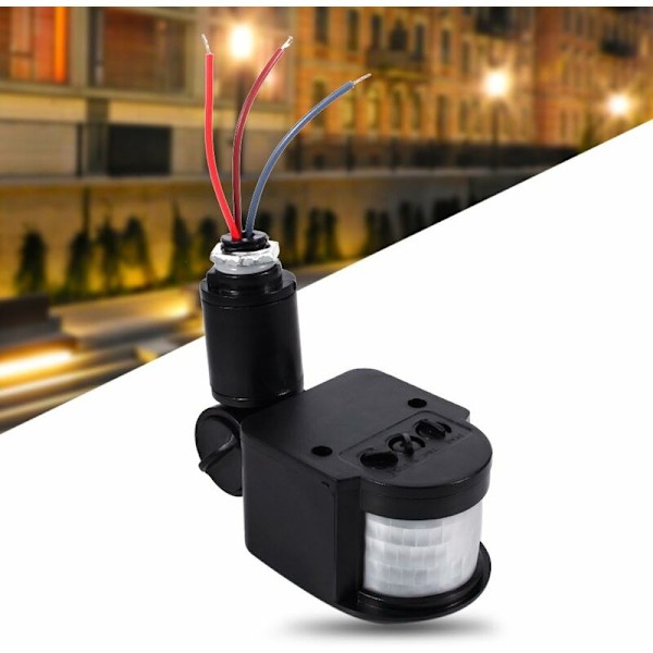 Rörelsesensor vägglampa strömbrytare LED utomhus infraröd PIR 90250V 180 graders säkerhet
