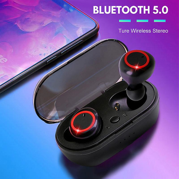 Bluetooth-hørlurar til Iphone Android trådløse hörlurar Vattentäta Black Red Black Red