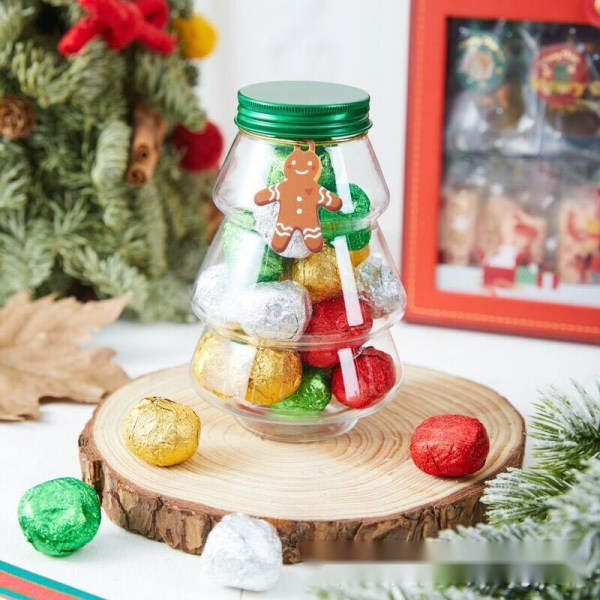 Julgran Godisburk Presentförpackningar Transparent Klar Söta Burkar Choklad Karamell Sna 500ML Transparent onesize