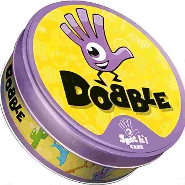 1x Klassiskt kortspel för åldern 6+ 2 till 8 spelare Spellidstid 15 minuter Dobble Lila Gammal Stil dobble purple old style