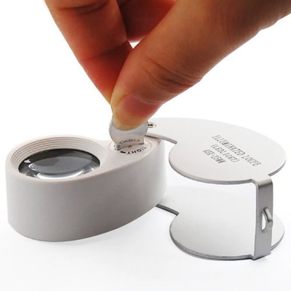 Jewelers Lens 40 X 25mm - Luppögonförstoringsglas med LED-ljus