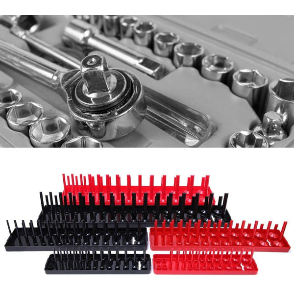 6st Metrisk/Tums Socket Hållare Multifunktions Plast Socket Organizer Socket Hållare Organizers Socket Förvaringshållare Fack,