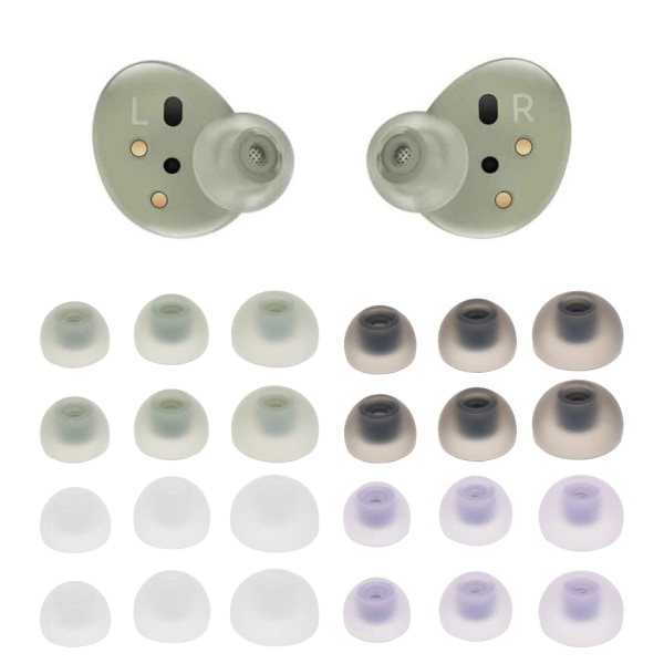6 stk in-ear ørepropper for Galaxy Buds2 hodetelefoner Silikonbeskyttelse Bytte av cap SM-R177 Ørepropper Ørepropper Øreputer Svart Black