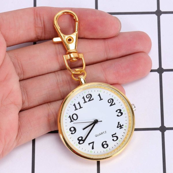 Styck Sjuksköterska Watch Nyckelring - Vintage Rund Klassisk Pocket Nyckelring Watch Pendant Watch för sjuksköterska