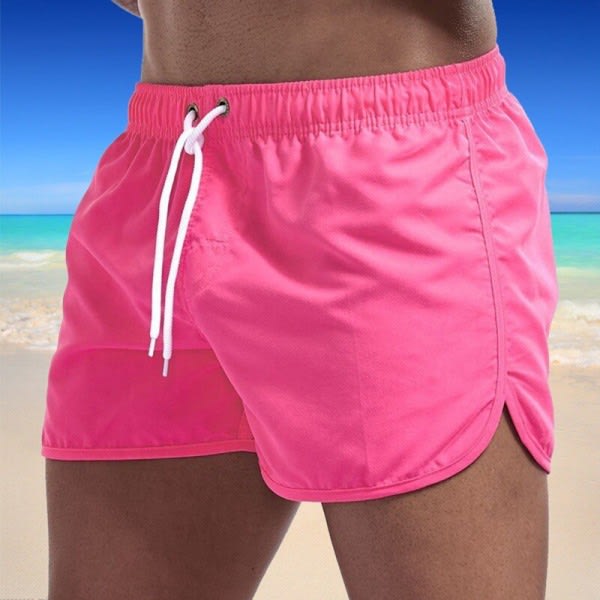 Sommer badetøj til mænd Shorts Brand Beachwear Pink L zdq