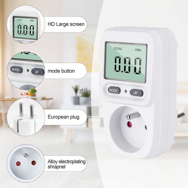 Energimålere, Wattmeter, Strømforbruk Kontakt, Stikkontaktkontroller