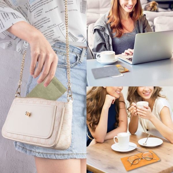 3-pak PU-læderetui, barbar Rese Soft Squeeze Top Solbriller Læsebriller Etui Brilleetui til Kvinder Mænd Børn Style 1 Style 1