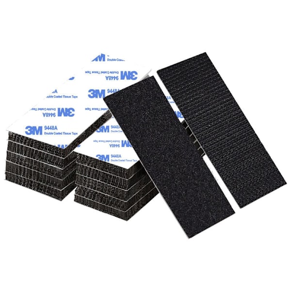 Stark Dubbelsidig Tejp, 10 Par 1,6cm x 10cm Svarta Kardborreband för Hushålls- & DIY-bruk