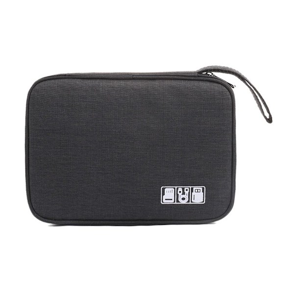 Rejse Kabeltaske Organizer Oplader Opbevaring Elektronik USB etui Black