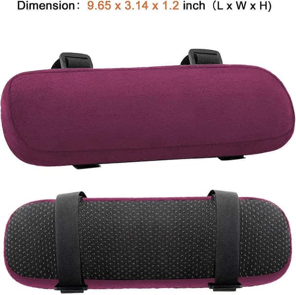 Stol Armlenputer 2 stk, Memory Foam Spillstolpute, Vinrød