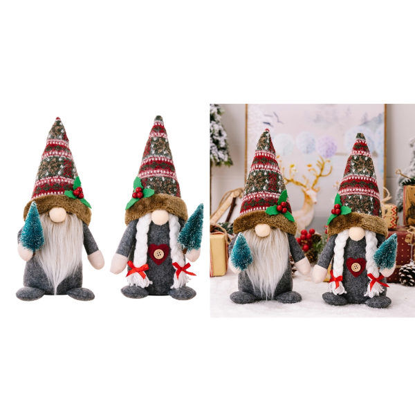 Jultomte Dockor Små Dekorationer Jultomte Fest Dekorationer För Festivalfest Träd Dekorationer Null - Kvinnor